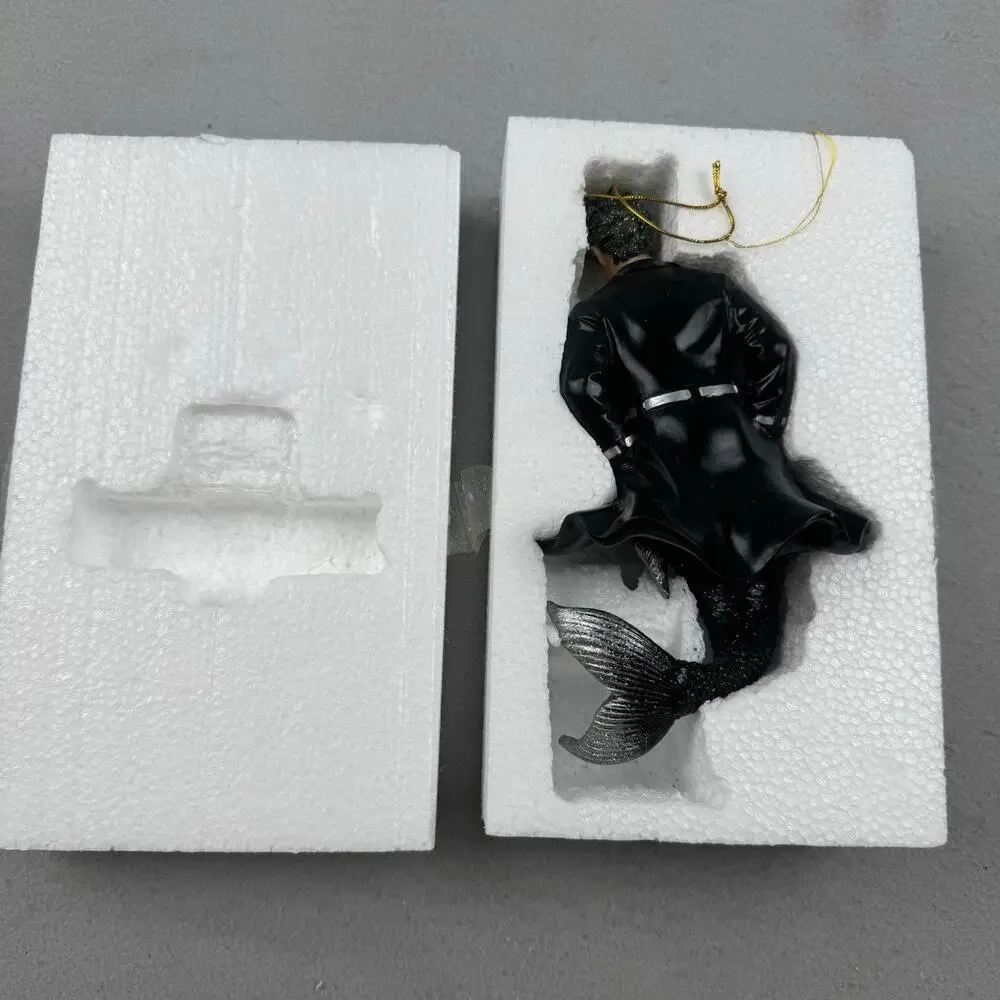 December Diamonds H2O Merman Ornament #55-90764 Black Silver 2012 Boxed Retired